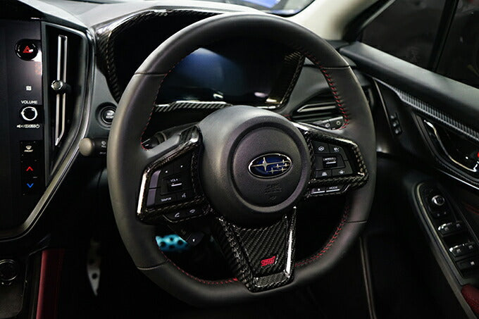 SUBARU WRX S4【Type:VB】Drycarbon steering wheel switch panel cover with STI logo 3pcs /st644a【for RHD&LHD】