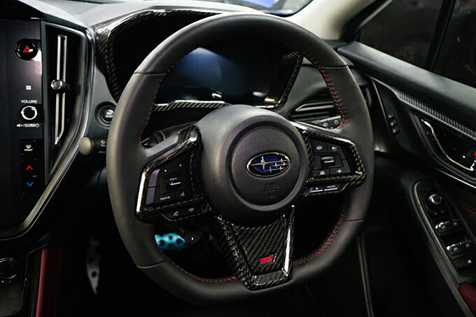 SUBARU WRX S4【Type：VB】Drycarbon steering wheel switch panel cover  with STI logo 3pcs /st644a【for RHD&LHD】